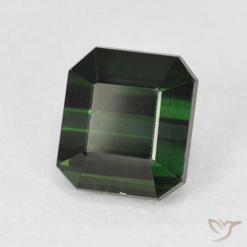 1.48 ct Green Tourmaline Stone, Natural Tourmaline in Octagon Step Cut Shape for Sale
