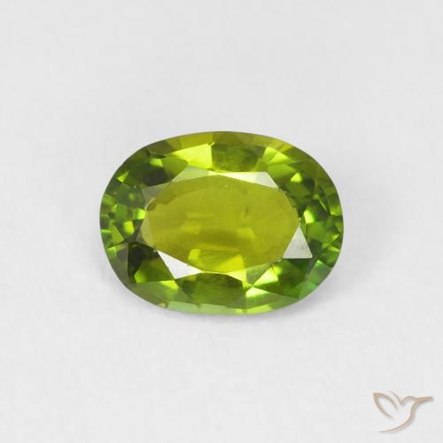 0.78 ct Loose Green Tourmaline, 7 x 5.3 mm Oval Cut From Mozambique, Photo A