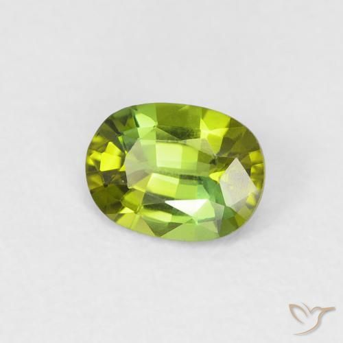 0.45 ct Green Tourmaline Stone, Natural Tourmaline in Oval Facet Shape for Sale