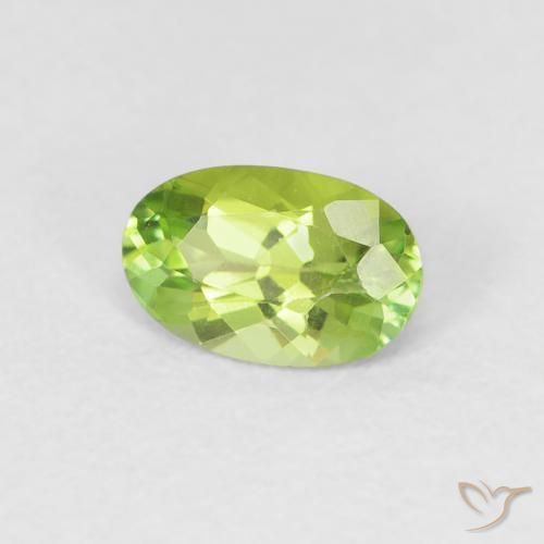 0.46 ct Green Tourmaline Stone, Natural Tourmaline in Oval Facet Shape for Sale