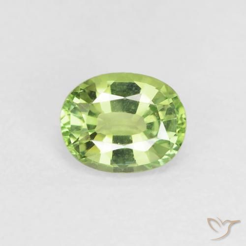 0.57 ct Loose Green Tourmaline, 5.8 x 4.6 mm Oval Cut From Mozambique, Photo A