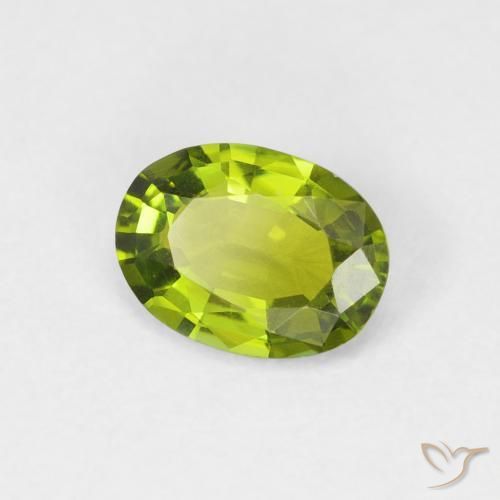 0.71 ct Green Tourmaline Stone, Natural Tourmaline in Oval Facet Shape for Sale
