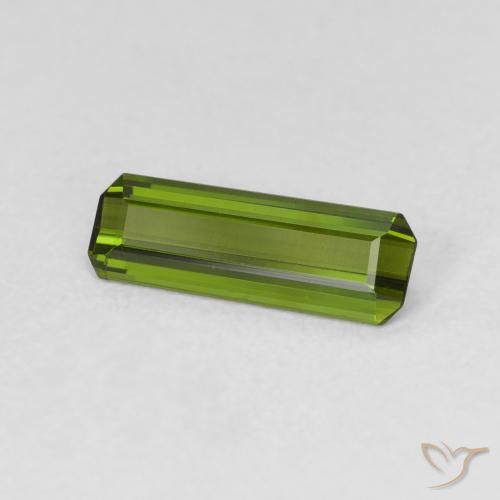 0.85 ct Green Tourmaline Stone, Natural Tourmaline in Octagon Step Cut Shape for Sale