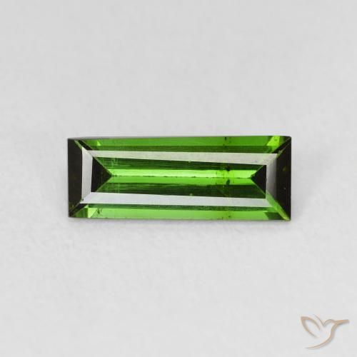 1.08ct Natural Medium Dark-Green Tourmaline, Baguette, VS