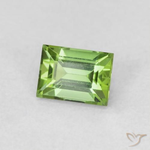 0.50 ct Green Tourmaline Stone, Natural Tourmaline in Baguette Facet Shape for Sale