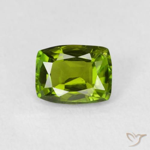 0.74ct Natural Medium Green Tourmaline, Cushion, VVS-VS