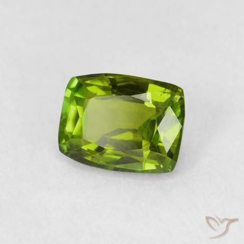 0.74 ct Green Tourmaline Stone, Natural Tourmaline in Cushion-Cut Shape for Sale