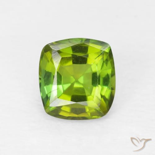 0.66ct Natural Lively Green Tourmaline, Cushion, VVS-VS