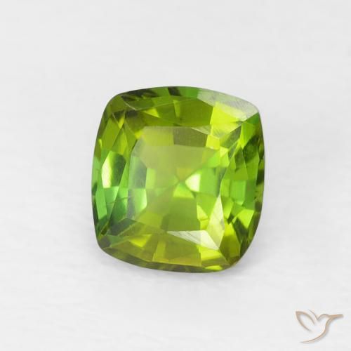 0.66 ct Green Tourmaline Stone, Natural Tourmaline in Cushion-Cut Shape for Sale