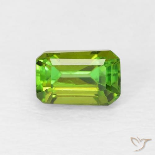 0.71ct Natural Medium Light-Green Tourmaline, Emerald Cut, VVS