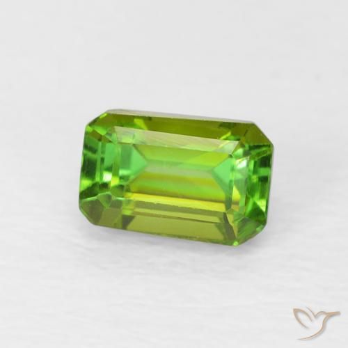 0.71 ct Green Tourmaline Stone, Natural Tourmaline in Octagon Step Cut Shape for Sale