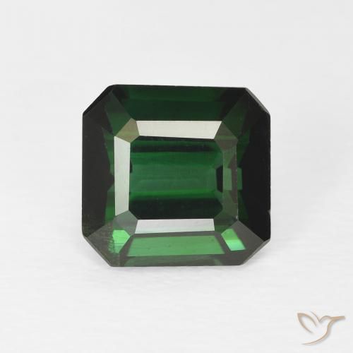3.06 ct Loose Green Tourmaline, 8.3 x 8 mm Octagon Cut From Mozambique, Photo A