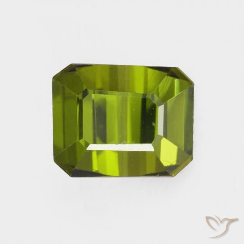 1.36 ct Loose Green Tourmaline, 6.4 x 5.2 mm Octagon Cut From Mozambique, Photo A