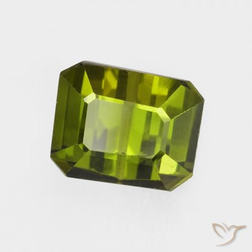 1.36 ct Green Tourmaline Stone, Natural Tourmaline in Octagon Step Cut Shape for Sale
