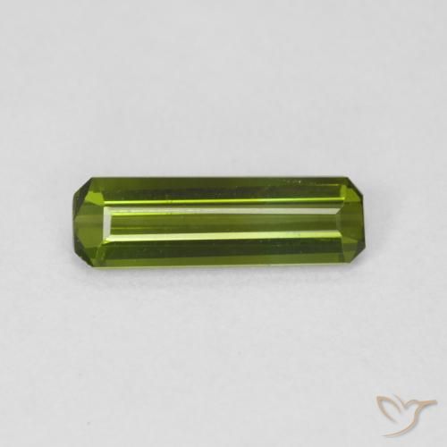 0.87ct Natural Medium Green Tourmaline, Emerald Cut, VVS