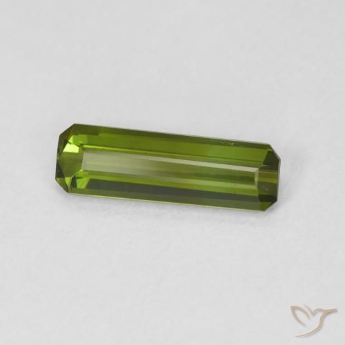 0.87 ct Green Tourmaline Stone, Natural Tourmaline in Octagon Step Cut Shape for Sale