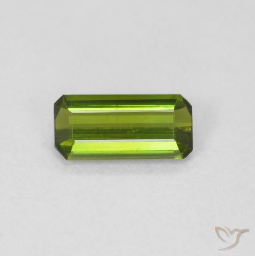 0.59ct Natural Medium Green Tourmaline, Emerald Cut, VVS