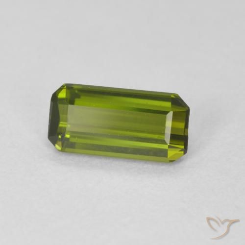 0.74 ct Green Tourmaline Stone, Natural Tourmaline in Octagon Step Cut Shape for Sale