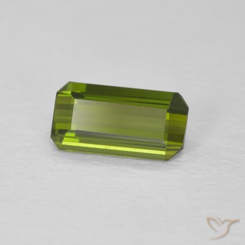 0.94 ct Green Tourmaline Stone, Natural Tourmaline in Octagon Step Cut Shape for Sale