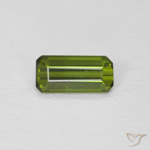 0.70ct Natural Medium Green Tourmaline, Emerald Cut, VVS