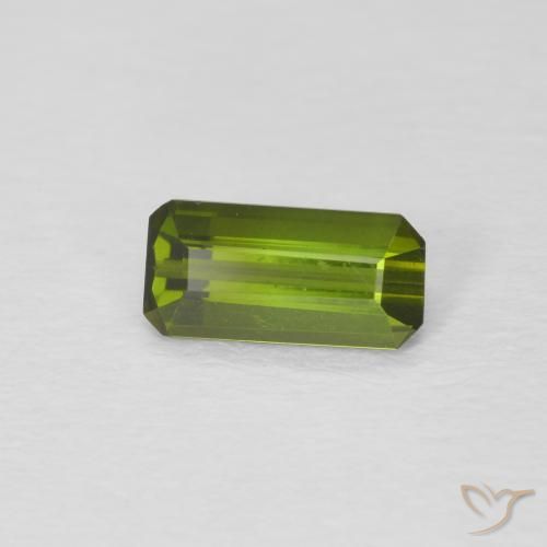 0.70 ct Green Tourmaline Stone, Natural Tourmaline in Octagon Step Cut Shape for Sale