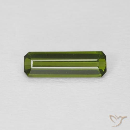 0.85ct Natural Forest Green Tourmaline, Emerald Cut, VVS