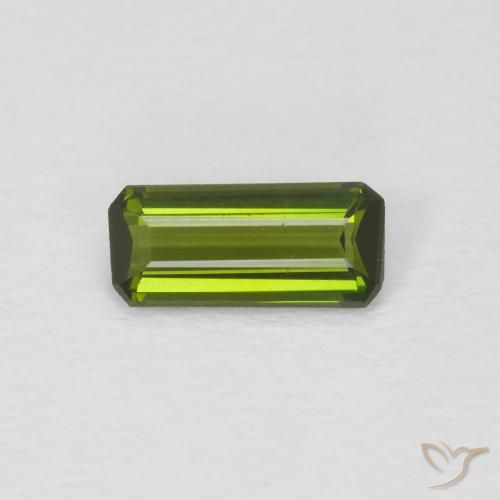0.64ct Natural Deep Green Tourmaline, Emerald Cut, VVS