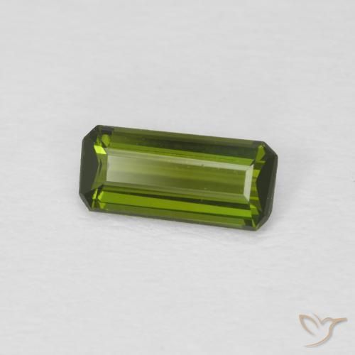 0.64 ct Green Tourmaline Stone, Natural Tourmaline in Octagon Step Cut Shape for Sale