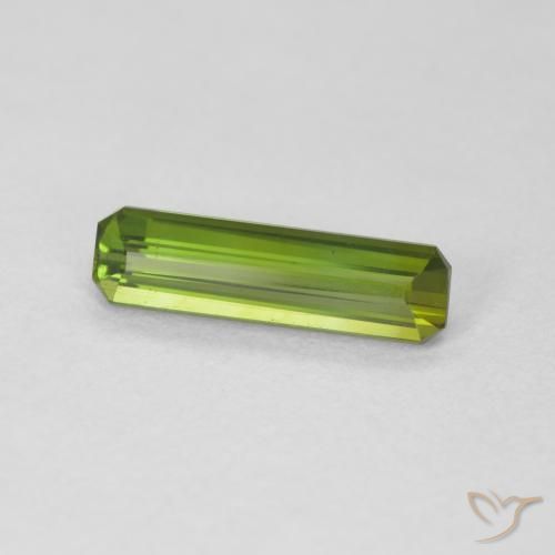 0.82 ct Green Tourmaline Stone, Natural Tourmaline in Octagon Step Cut Shape for Sale