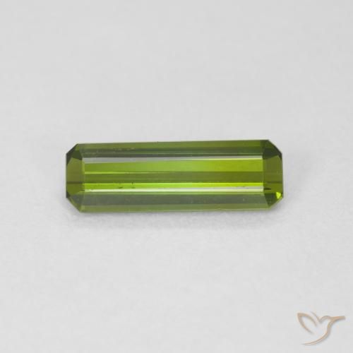 0.85ct Natural Medium Green Tourmaline, Emerald Cut, VVS