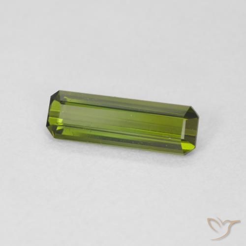 0.85 ct Green Tourmaline Stone, Natural Tourmaline in Octagon Step Cut Shape for Sale