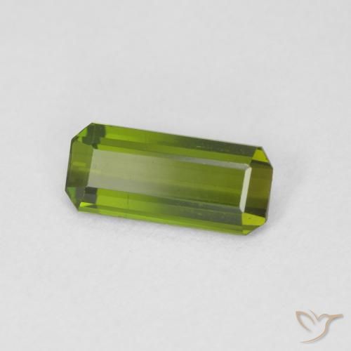 1.05 ct Green Tourmaline Stone, Natural Tourmaline in Octagon Step Cut Shape for Sale