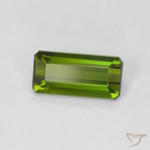 1.07 ct Green Tourmaline Stone, Natural Tourmaline in Octagon Step Cut Shape for Sale
