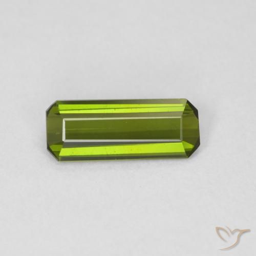 0.91 ct Green Tourmaline, 9.9 x 4 mm Octagon Cut From Mozambique, Photo A