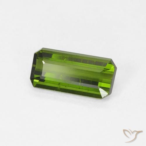 1.10 ct Green Tourmaline Stone, Natural Tourmaline in Octagon Step Cut Shape for Sale