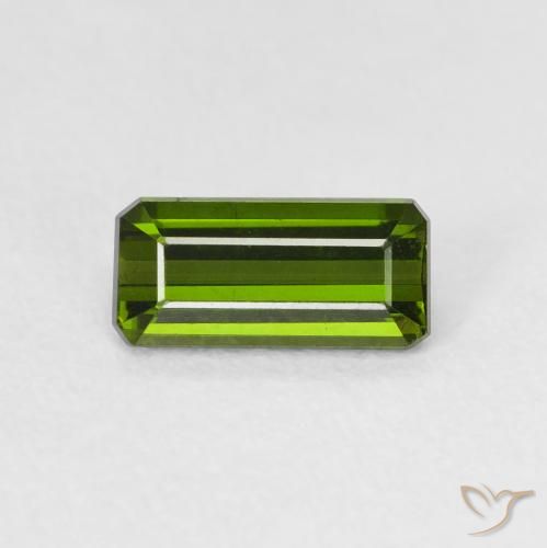 1.00ct Natural Deep Green Tourmaline, Emerald Cut, VVS-VS