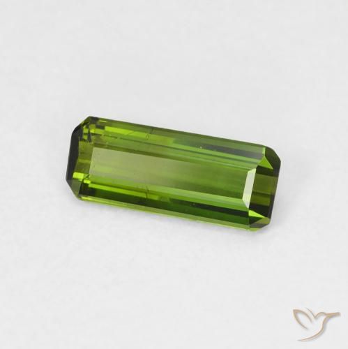 0.72 ct Green Tourmaline Stone, Natural Tourmaline in Octagon Step Cut Shape for Sale