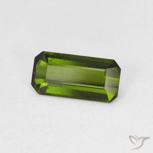 0.78 ct Green Tourmaline Stone, Natural Tourmaline in Octagon Step Cut Shape for Sale