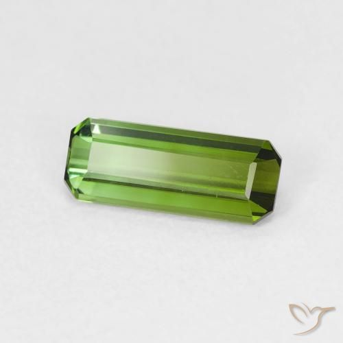 0.88 ct Green Tourmaline Stone, Natural Tourmaline in Octagon Step Cut Shape for Sale