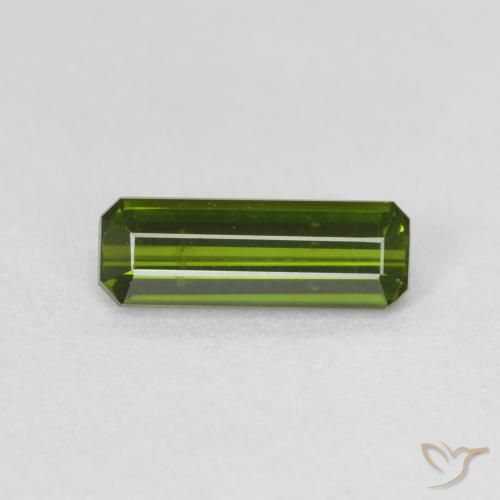 0.90ct Natural Warm Green Tourmaline, Emerald Cut, VVS-VS