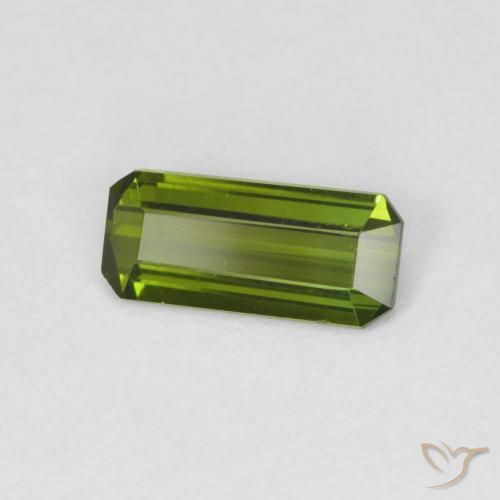 0.78 ct Green Tourmaline Stone, Natural Tourmaline in Octagon Step Cut Shape for Sale