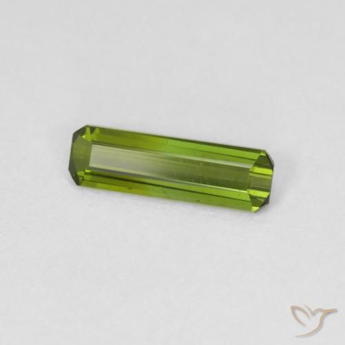 0.83 ct Green Tourmaline Stone, Natural Tourmaline in Octagon Step Cut Shape for Sale