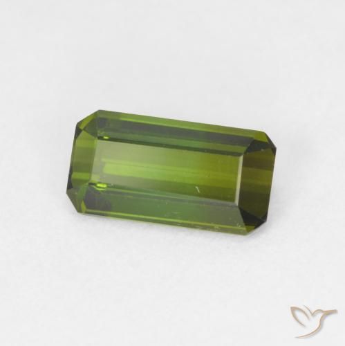 1.03 ct Green Tourmaline Stone, Natural Tourmaline in Octagon Step Cut Shape for Sale