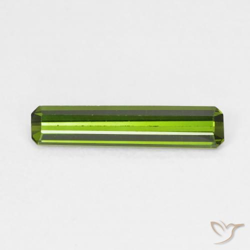 0.91ct Natural Light Forest Green Tourmaline, Emerald Cut, VVS-VS