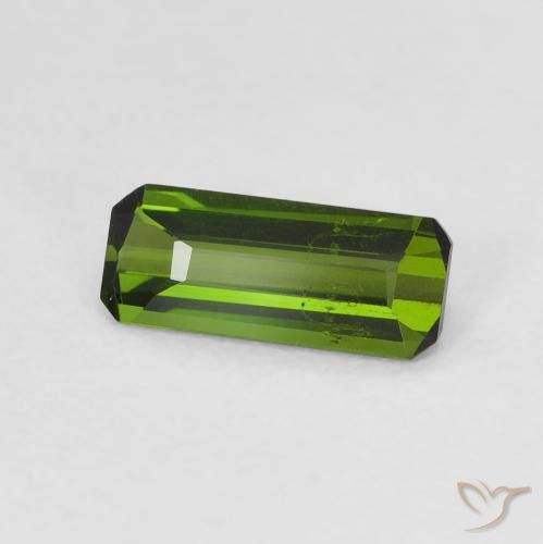 0.69ct Natural Medium Green Tourmaline, Emerald Cut, VS