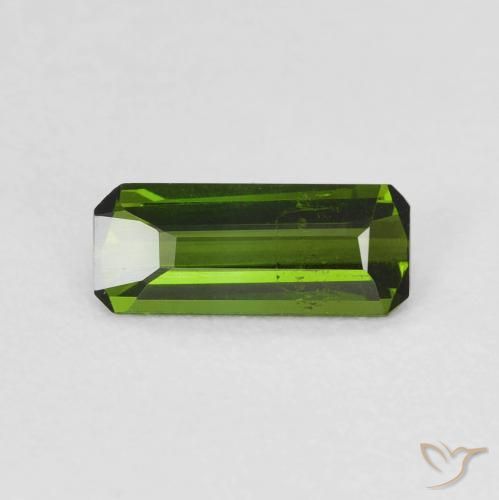 0.69 ct Green Tourmaline Stone, Natural Tourmaline in Octagon Step Cut Shape for Sale