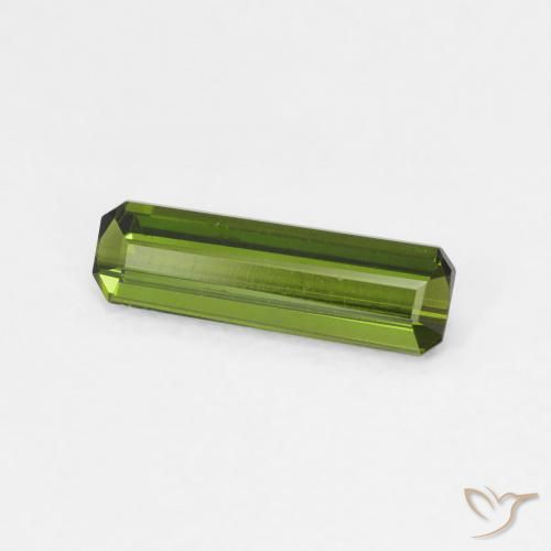 0.74 ct Green Tourmaline Stone, Natural Tourmaline in Octagon Step Cut Shape for Sale
