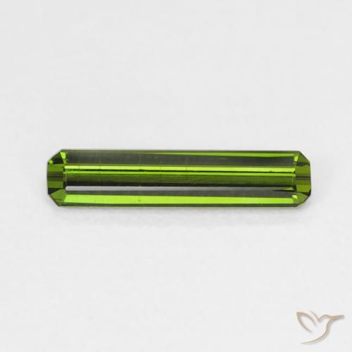 1.06 ct Green Tourmaline Gemstone, Tourmaline Gem in Octagon Step Cut Shape for Sale.