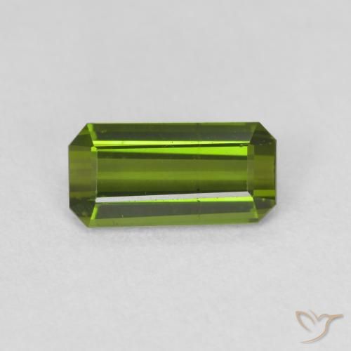 0.98ct Natural Warm Green Tourmaline, Emerald Cut, VS
