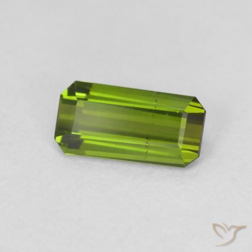 0.98 ct Green Tourmaline Stone, Natural Tourmaline in Octagon Step Cut Shape for Sale